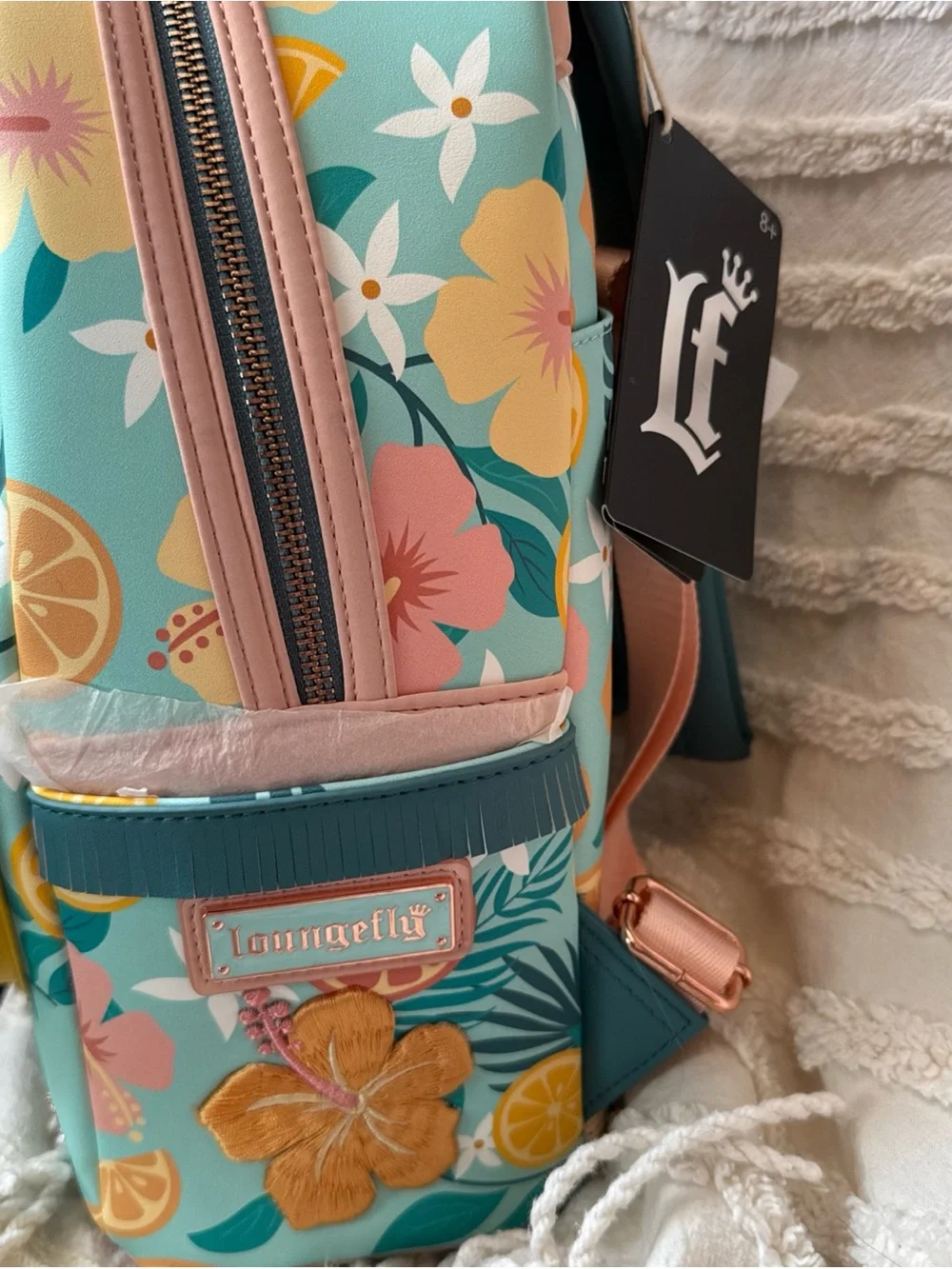 Loungefly Tropical Lemon Floral Mini Backpack NWT